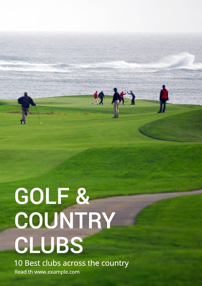 Golf & country club  poster template, editable text and design