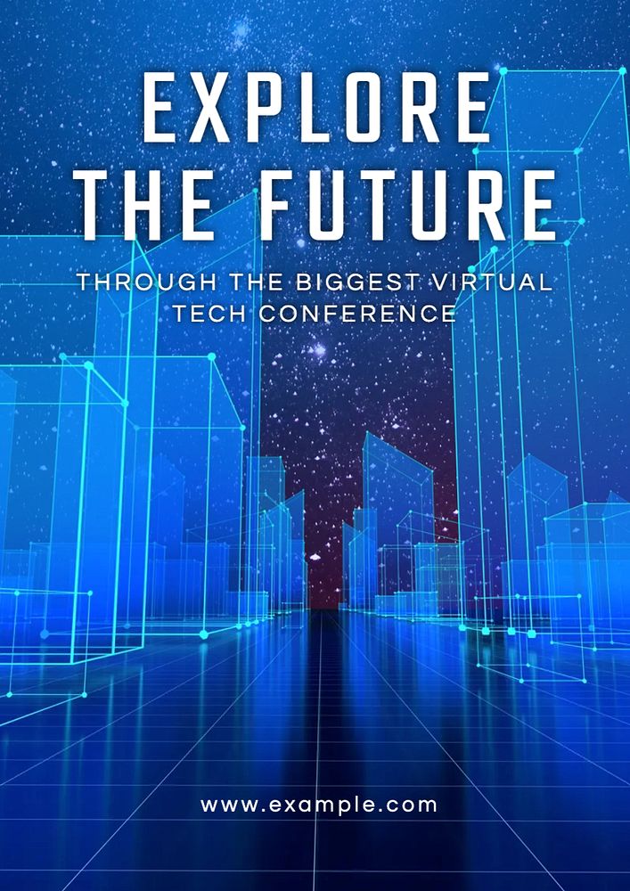 Explore the future  poster template, editable text and design