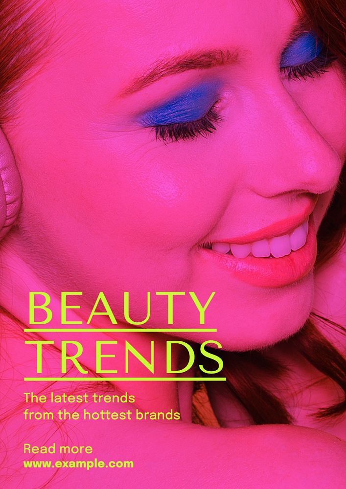 Beauty trends  poster template, editable text and design