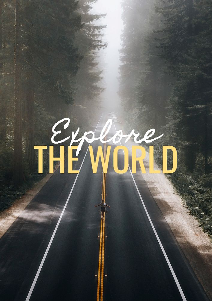 Explore the world  poster template, editable text and design