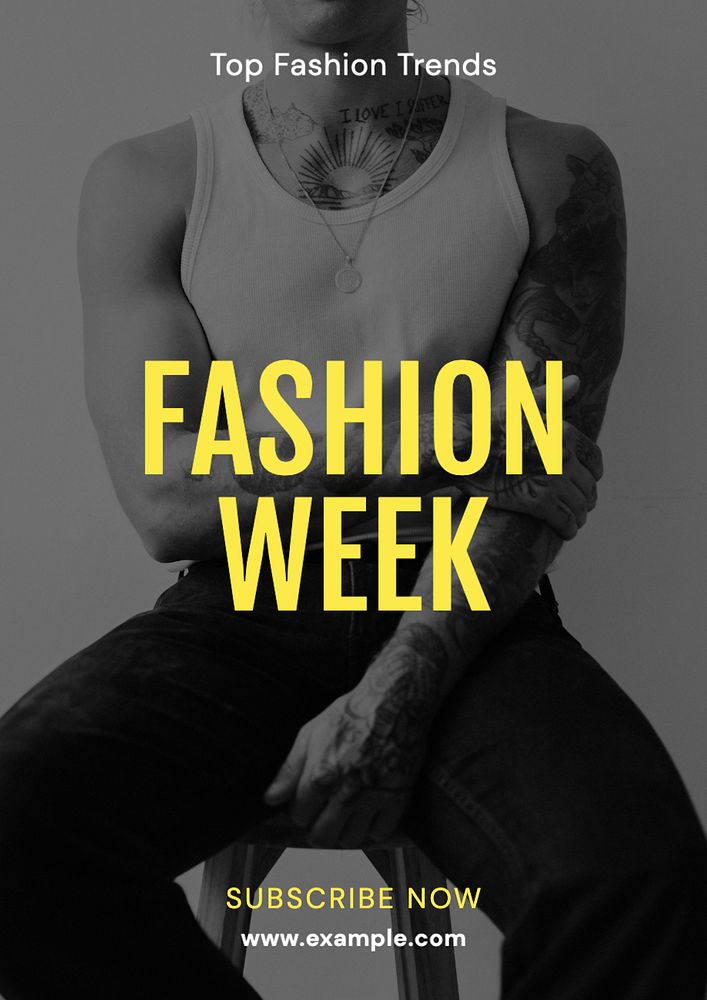 Fashion week  poster template, editable text and design