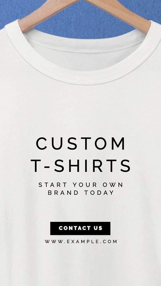 Custom t-shirts  Instagram story template, editable text