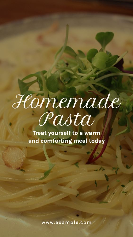 Homemade pasta  Instagram story template, editable text