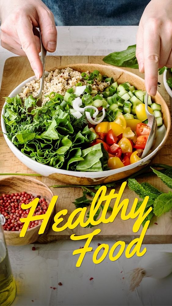 Healthy food  Instagram story template, editable text