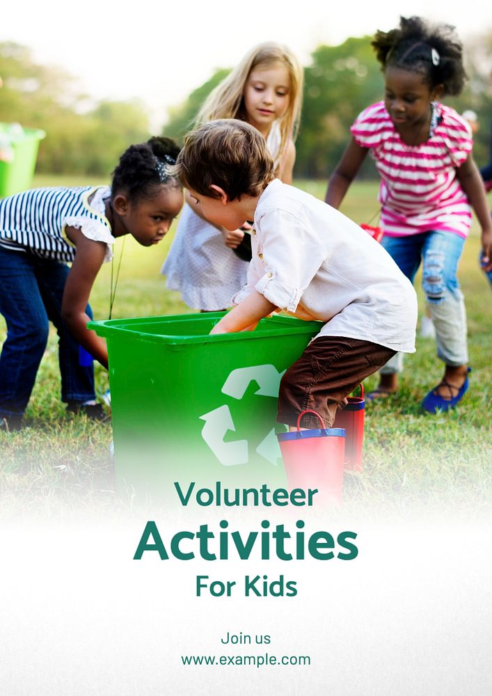 Activities for kids  poster template, editable text and design