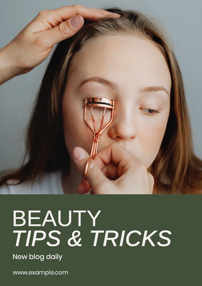 Beauty tips & tricks  poster template, editable text and design