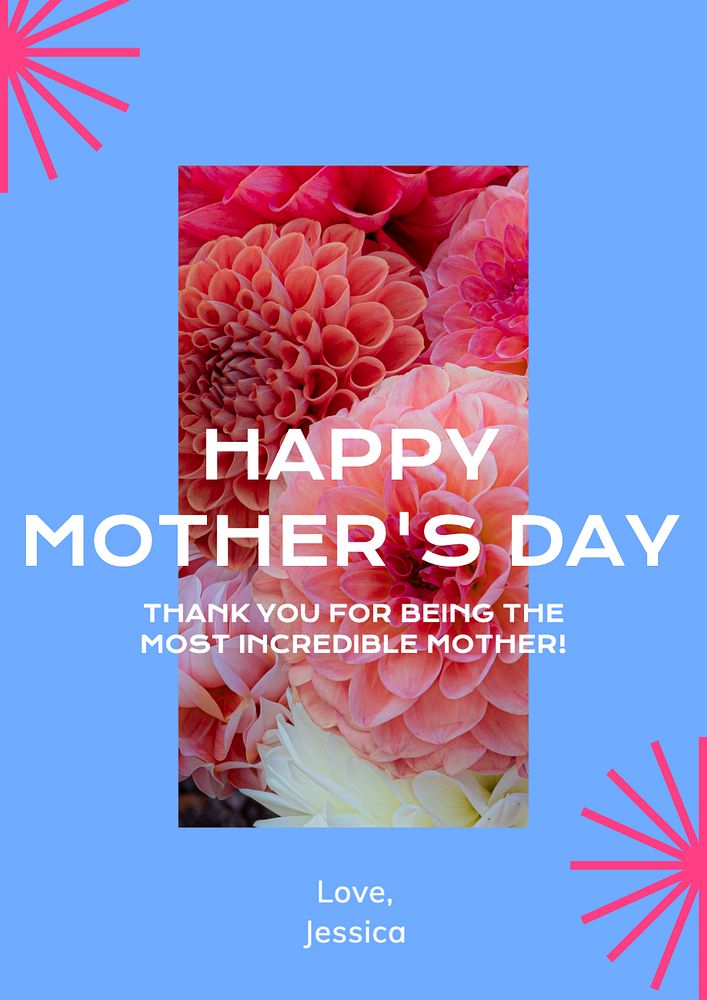 Happy mother's day  poster template, editable text and design