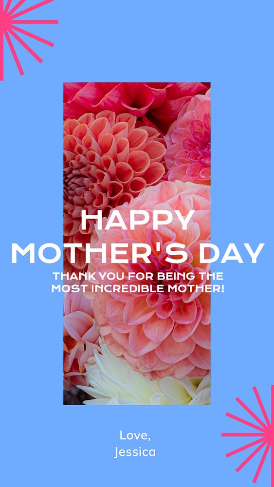 Happy mother's day  Instagram story template, editable text