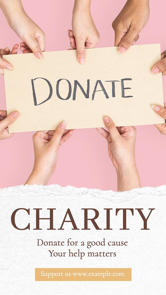 Charity  Instagram story template, editable text