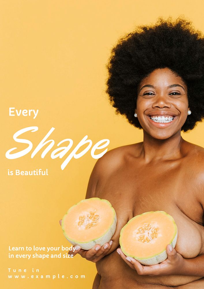 Body positivity  poster template, editable text and design