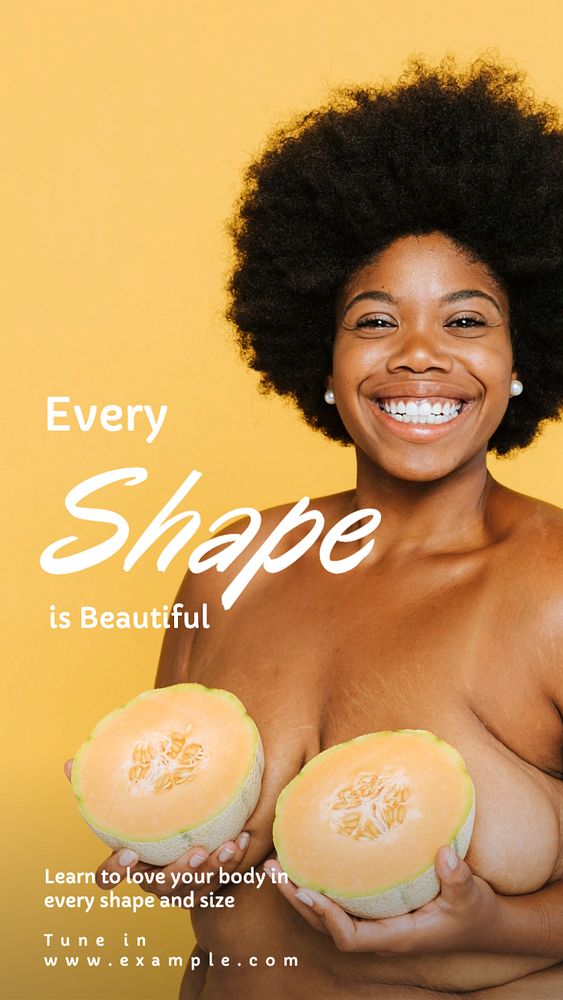 Body positivity  Instagram story template, editable text