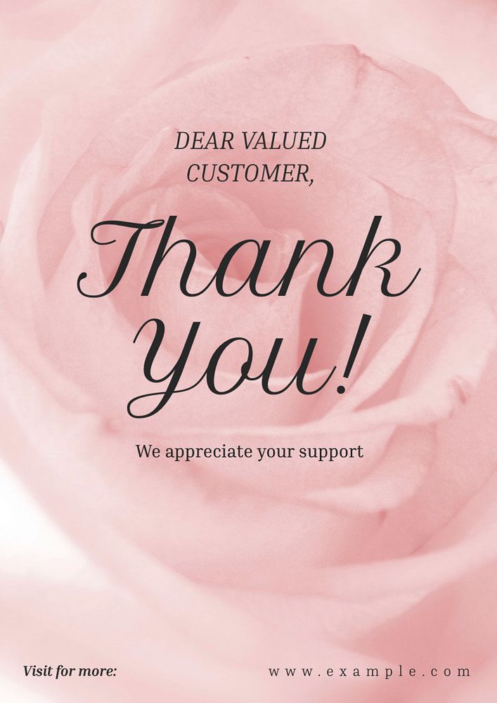 Thank you customer  poster template, editable text and design