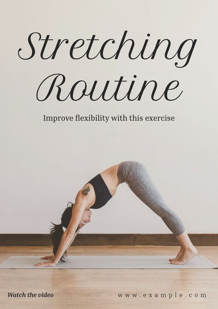 Stretching routine  poster template, editable text and design