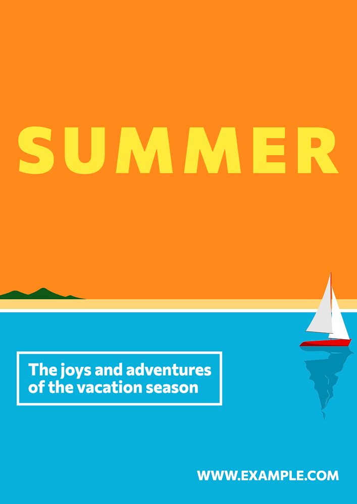 Summer  poster template, editable text and design