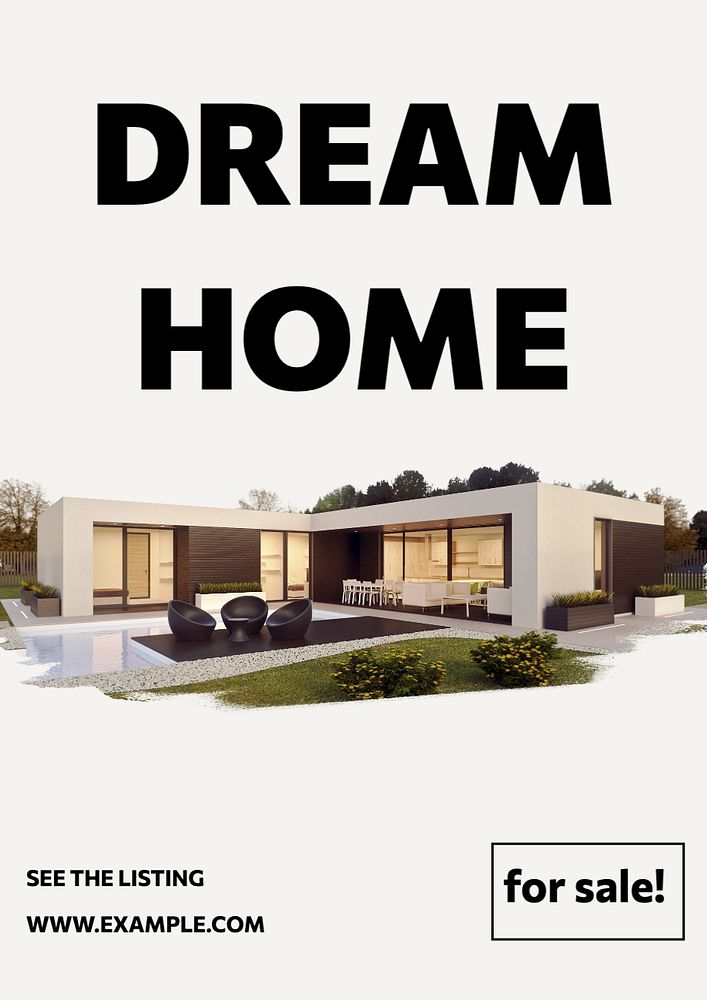 Home & real estate  poster template, editable text and design