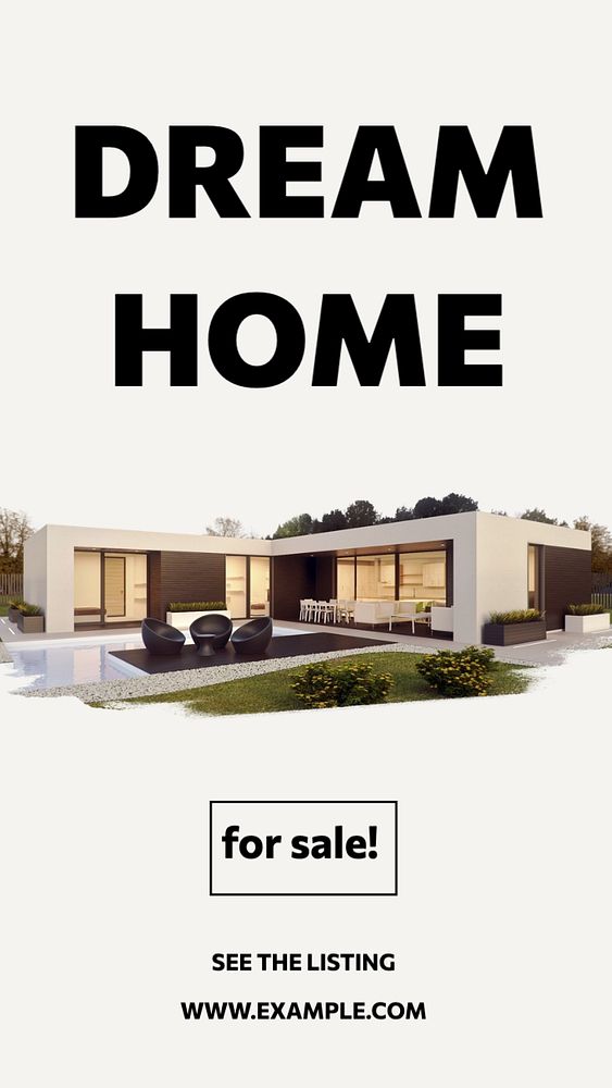 Home & real estate  Instagram story template, editable text