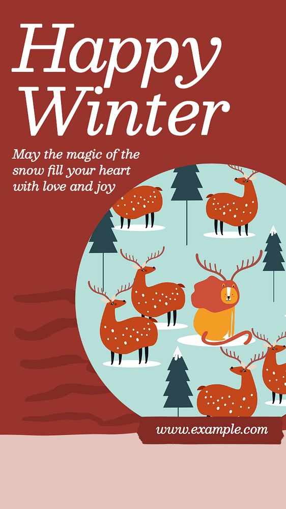 Happy winter  Instagram story template, editable text