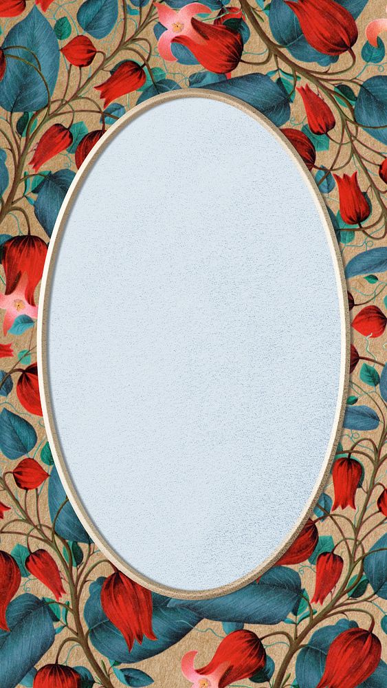 Red flower frame, iPhone wallpaper, editable design