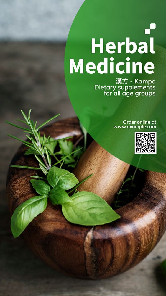 Herbal medicine Instagram story template, editable design