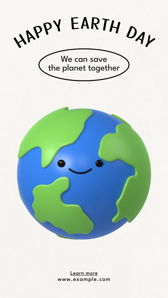 Happy earth day  Instagram story template, editable text