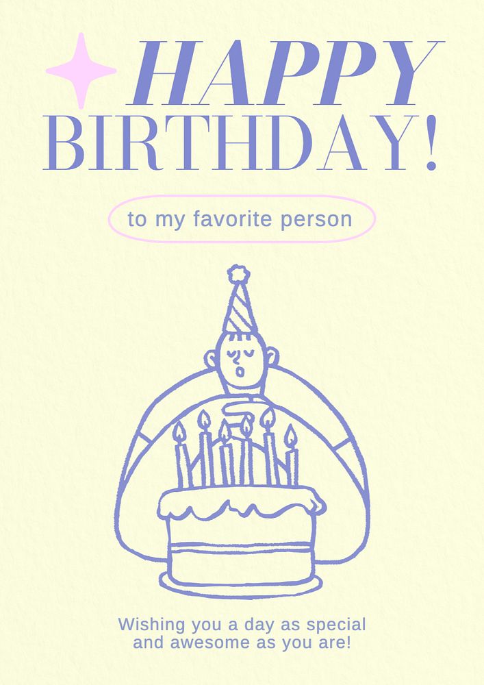 Happy birthday!  poster template, editable text and design