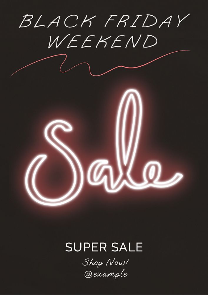 Black friday weekend  poster template, editable text and design