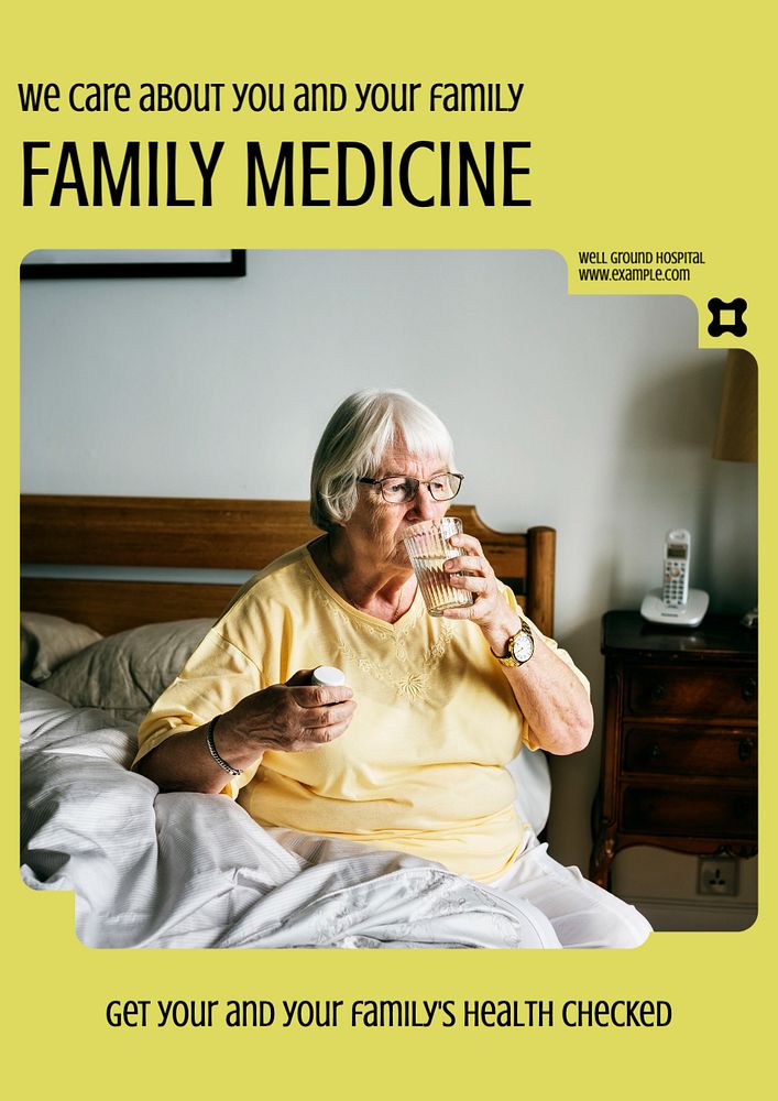 Family medicine poster template, editable text and design