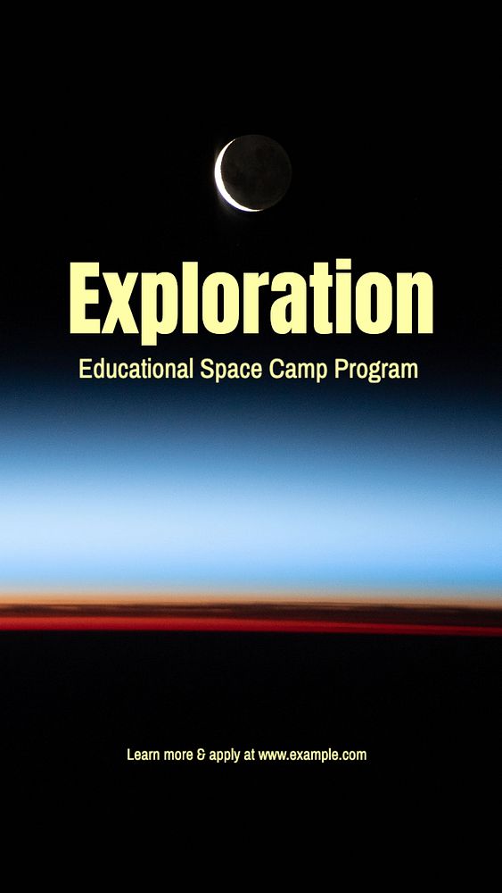 Space camp Instagram story template, editable design