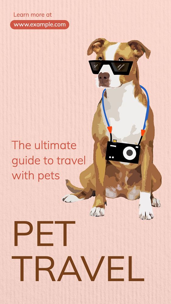 Pet travel  Instagram story template, editable text