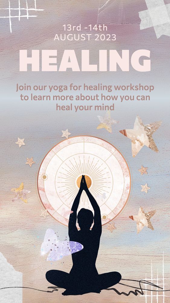 Yoga workshop Instagram story template, editable text