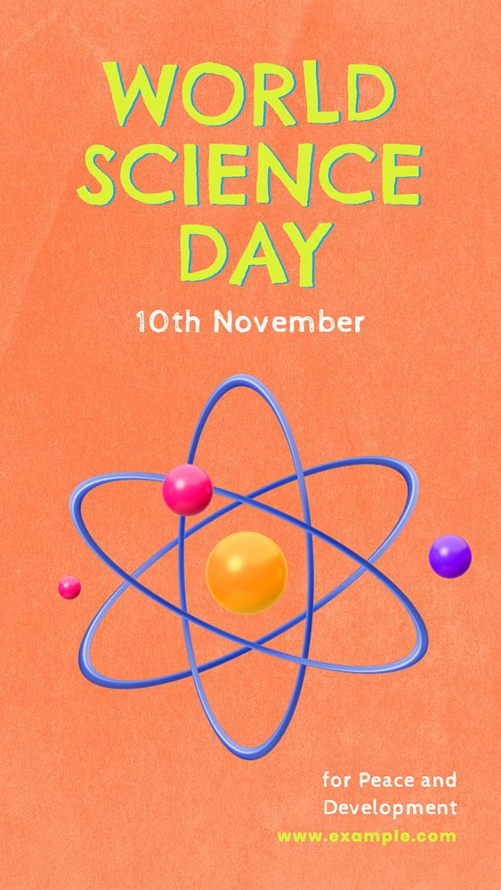 Science day  Instagram story template, editable text