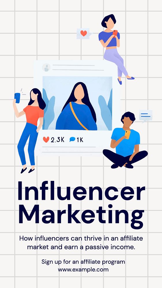 Influencer marketing Instagram story template, editable design