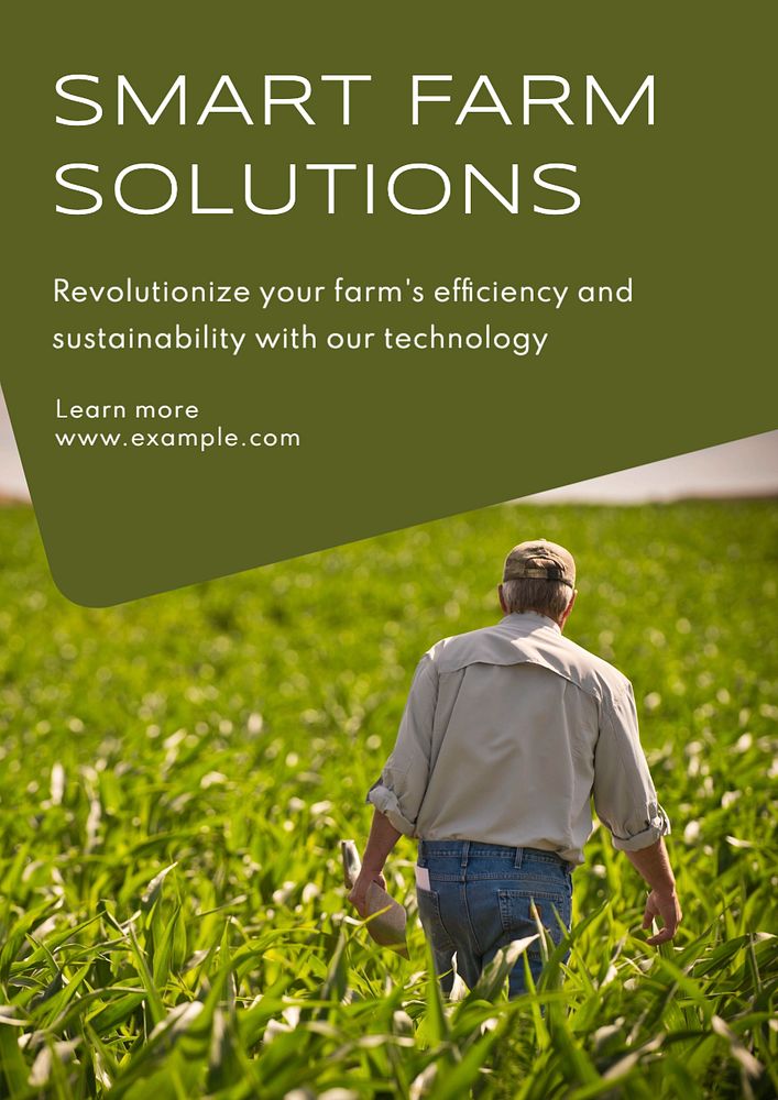 Smart farming  poster template, editable text and design