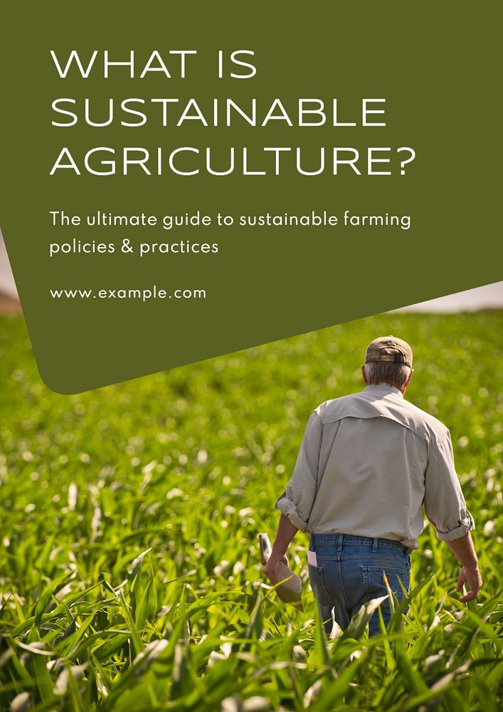 Sustainable agriculture  poster template, editable text and design