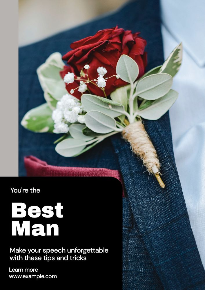 Best man  poster template, editable text and design