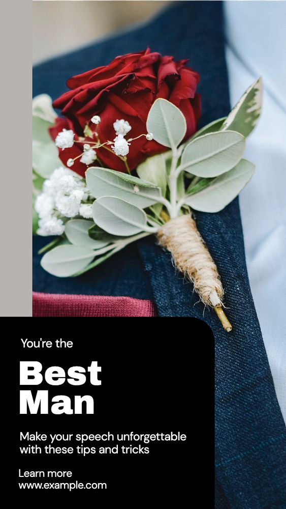 Best man  Instagram story template, editable text