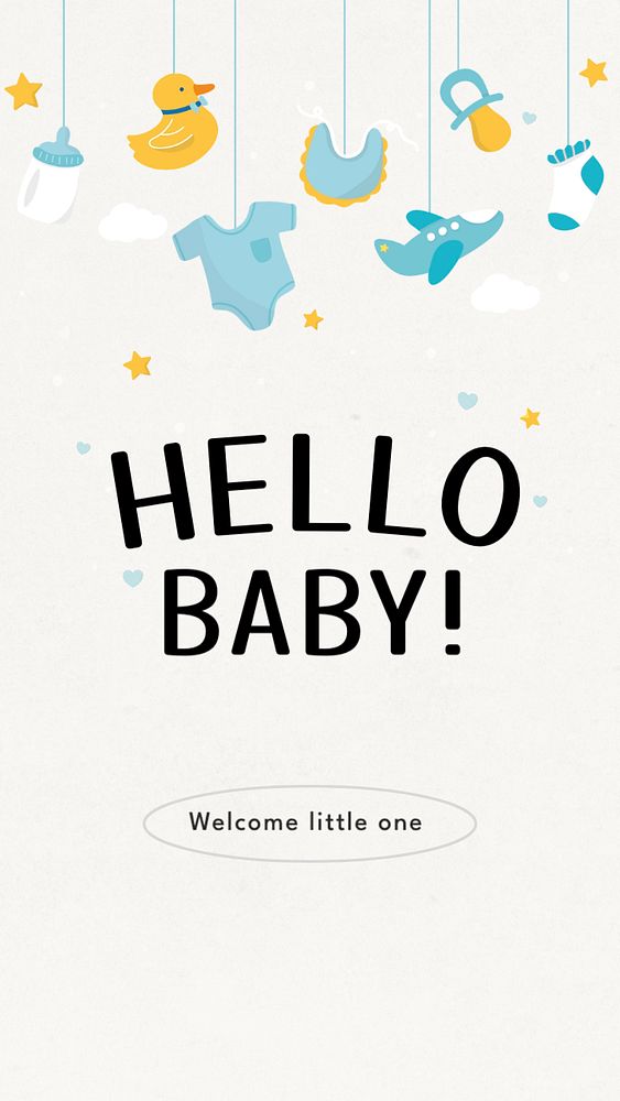 Hello baby  Instagram story template, editable text