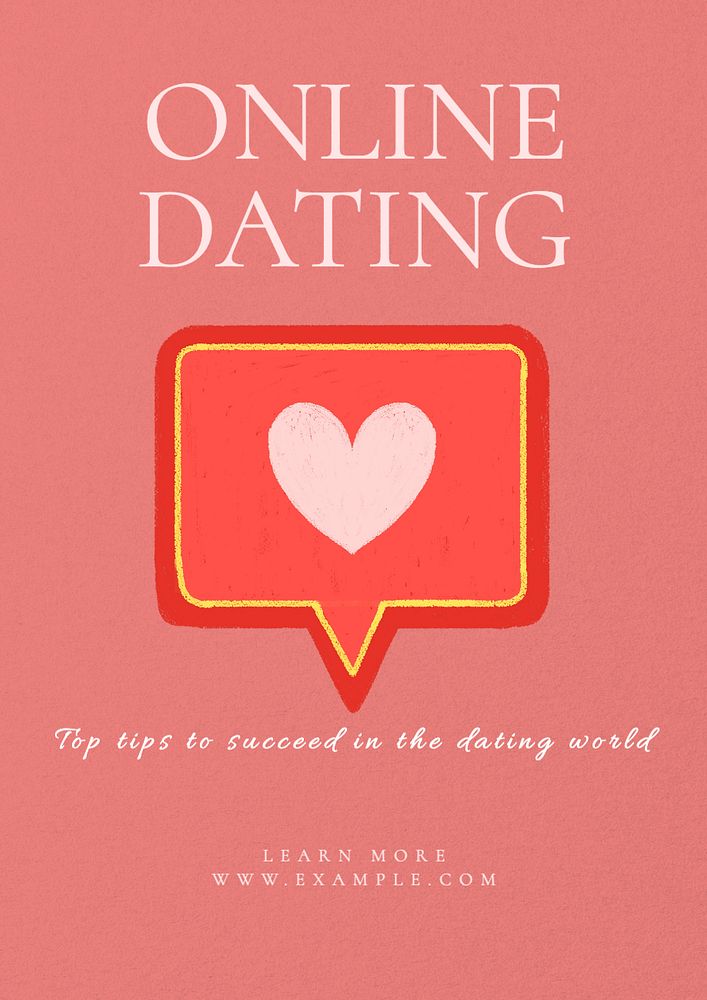 Online dating  poster template, editable text and design