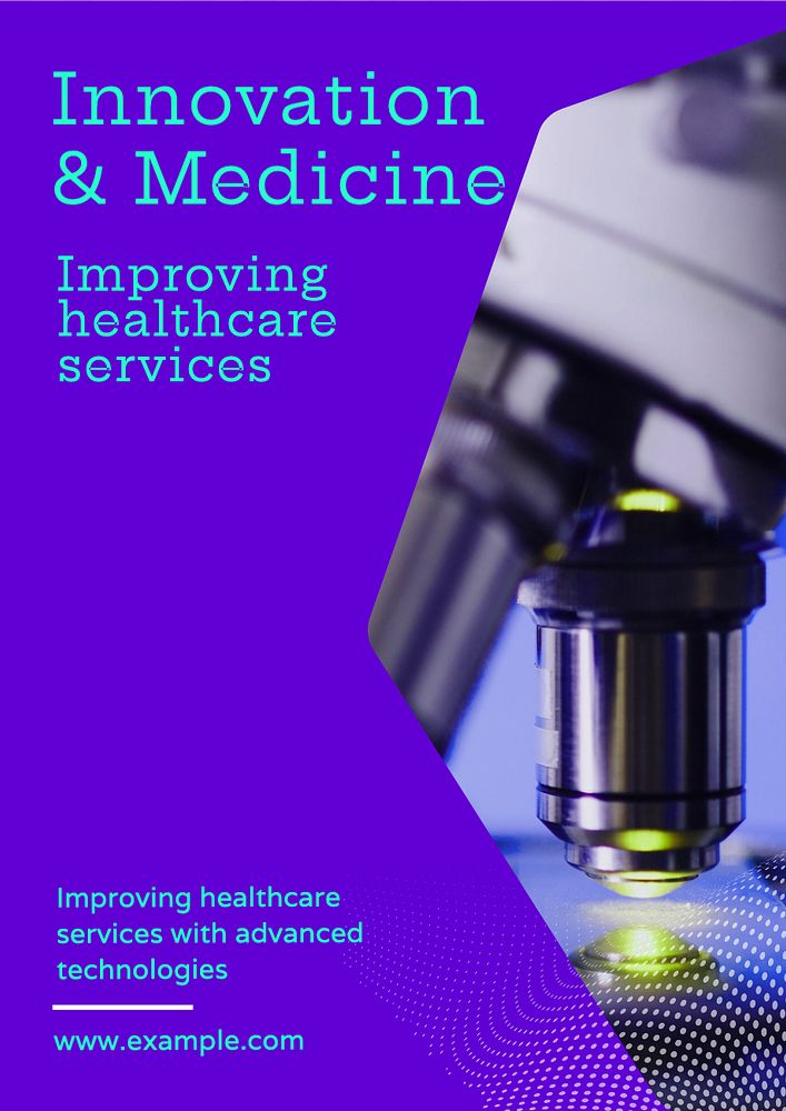 Innovation and medicine  poster template, editable text and design