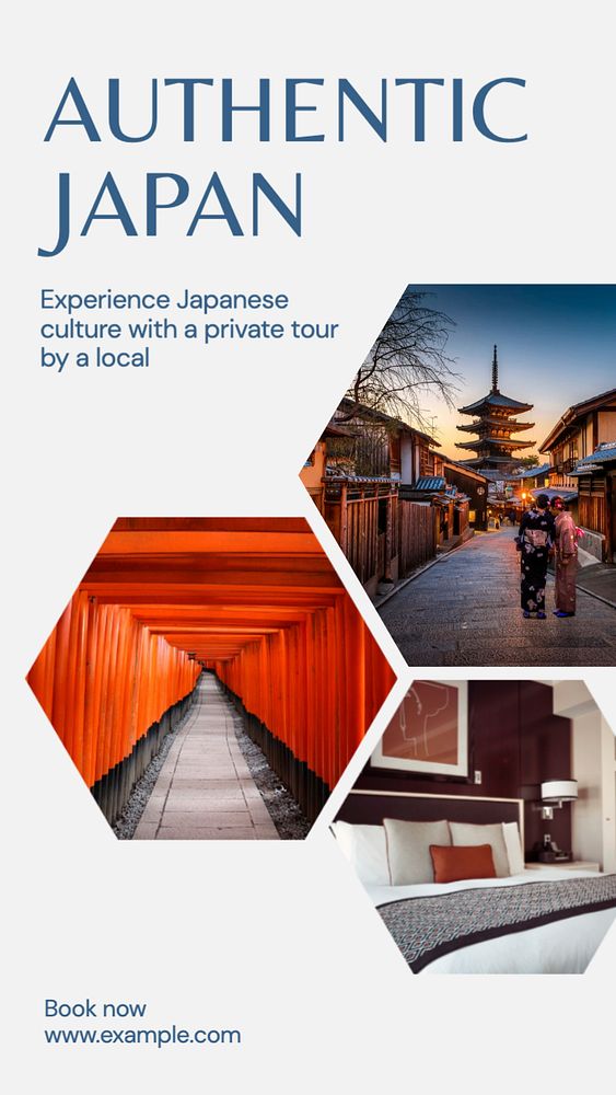 Authentic Japan Instagram story template, editable text