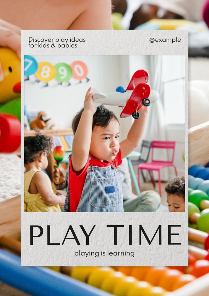 Play time  poster template, editable text and design