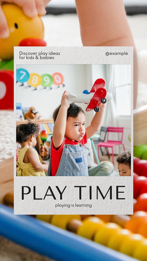 Play time  Instagram story template, editable text