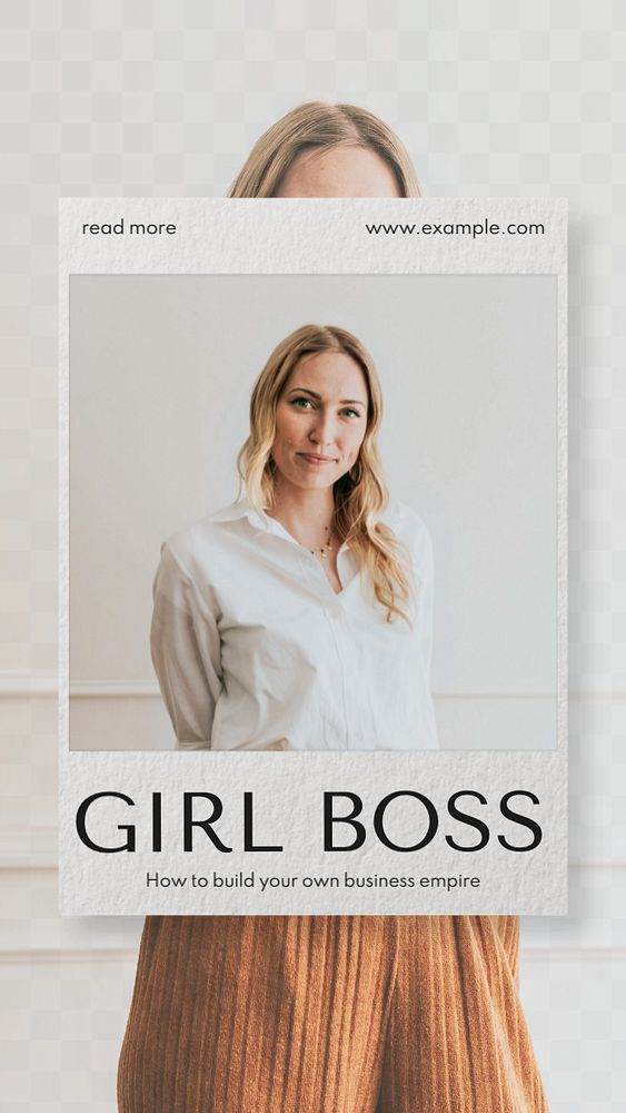 Girl boss Instagram story template, editable text