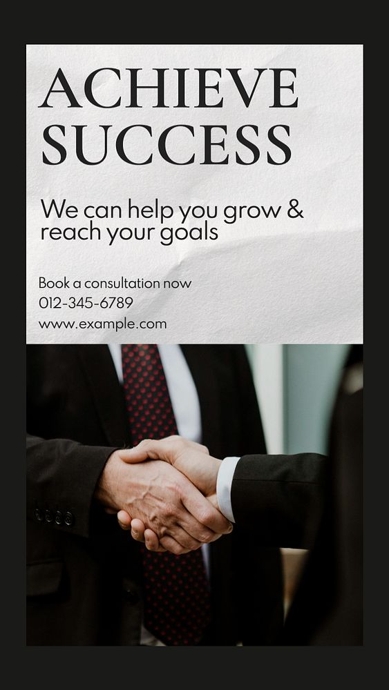 Achieve success  Instagram story template, editable text