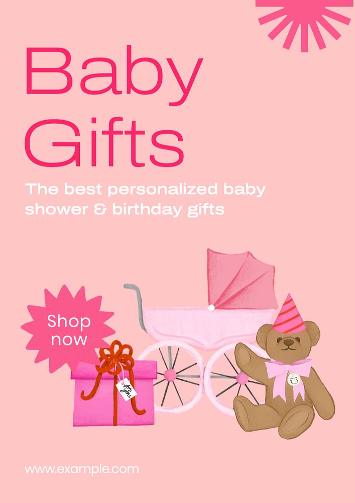 Baby gifts  poster template, editable text and design