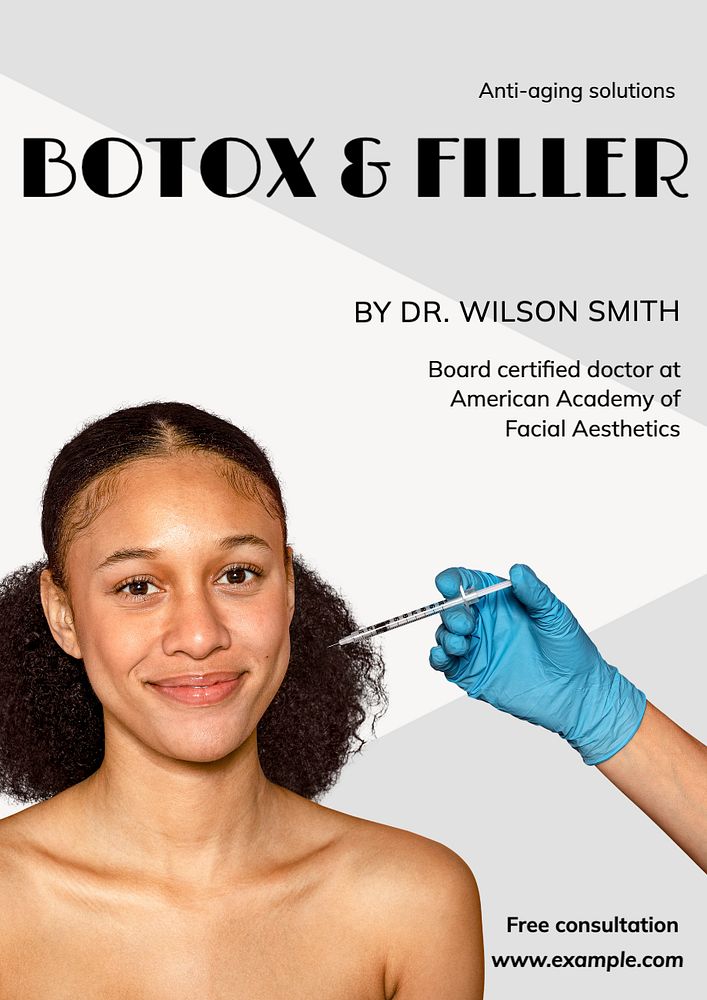 Botox & filler  poster template, editable text and design