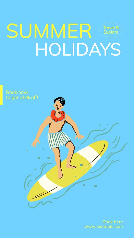 Summer trip  Instagram story template, editable text