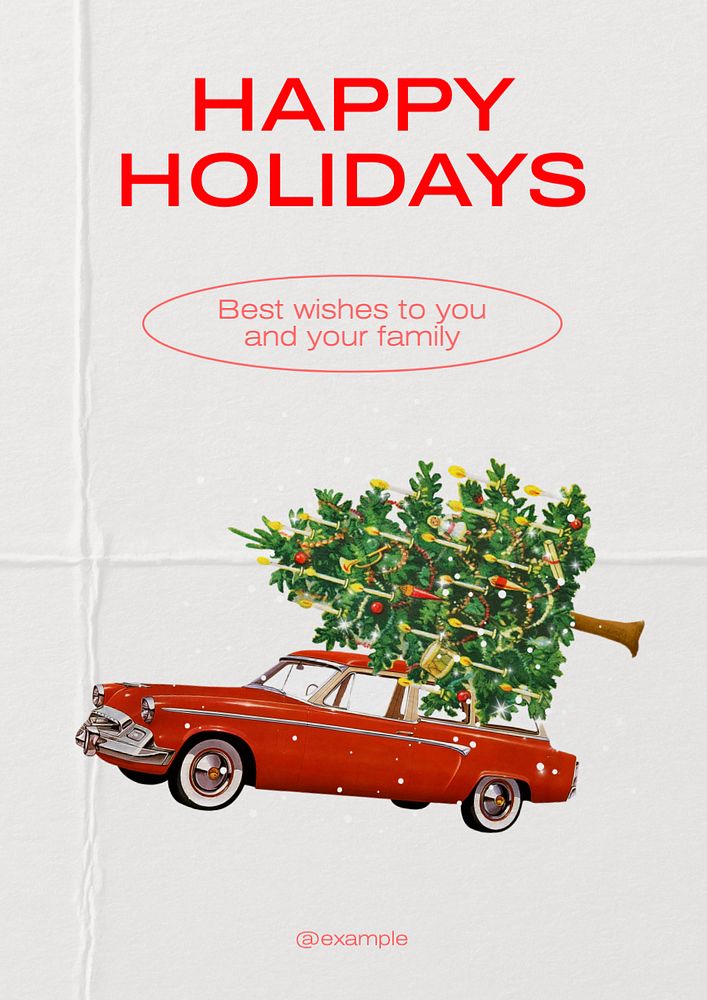 Happy holidays  poster template, editable text and design