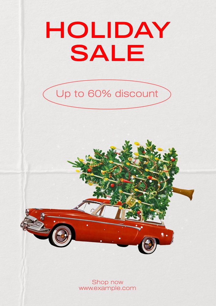 Holiday sale  poster template, editable text and design