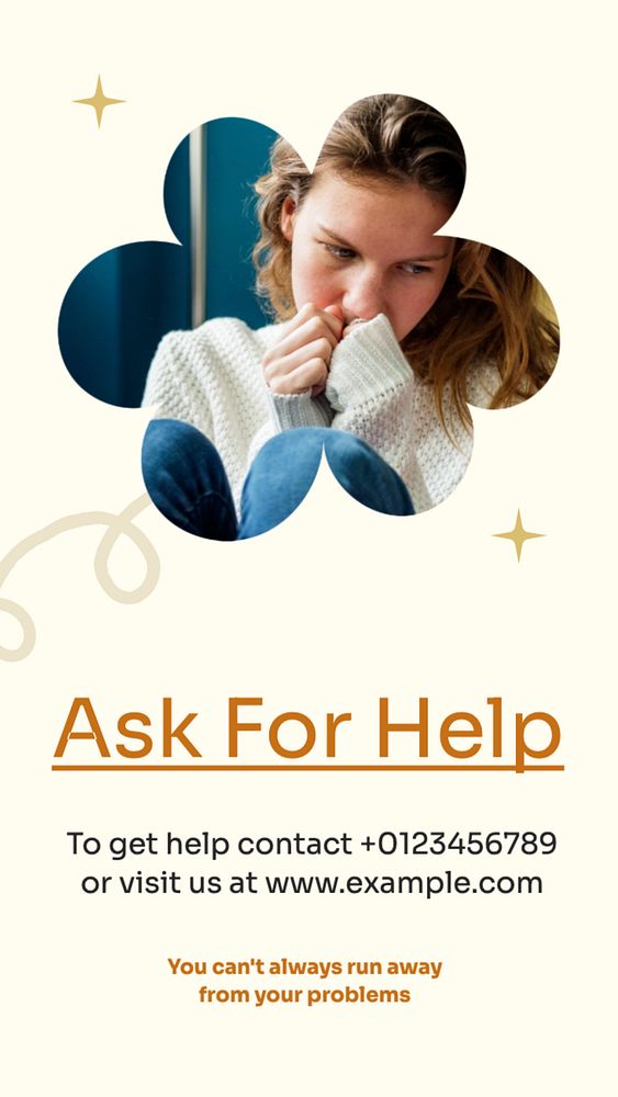 Mental health helpline  Instagram story template, editable text